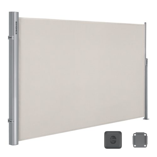 SONGMICS Prémium Oldalsó Napellenző 180x300 cm Bézs Teraszhoz TÜV Tanúsított