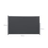 SONGMICS Prémium Oldalsó Napellenző Teraszhoz 200 x 400 cm Füstszürke