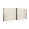 SONGMICS Dupla Oldalsó Napellenző Bézs Alumínium 1.8 x 6 m