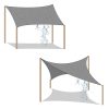 SONGMICS Premium HDPE Napvitorla 2x3m Bézs UV-védő Légáteresztő