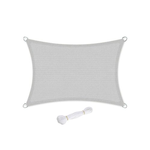 SONGMICS Prémium Napvitorla HDPE 3x4m Világosszürke UV-védelem