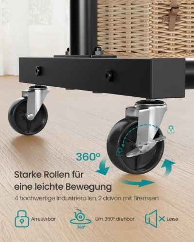 SONGMICS HSR016BH01 mobil ruhaállvány acél tintafekete 50 kg teherbírás