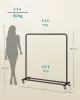 SONGMICS HSR016BH01 mobil ruhaállvány acél tintafekete 50 kg teherbírás