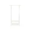 SONGMICS Modern Ruhatartó Állvány Kétszintes Tárolópolccal Fehér Fém