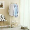 SONGMICS Modern Ruhatartó Állvány Kétszintes Tárolópolccal Fehér Fém
