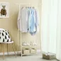   SONGMICS Modern Ruhatartó Állvány Kétszintes Tárolópolccal Fehér Fém