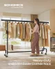 SONGMICS HSR176B01 gurulós ruhaállvány acél matt fekete bővíthető