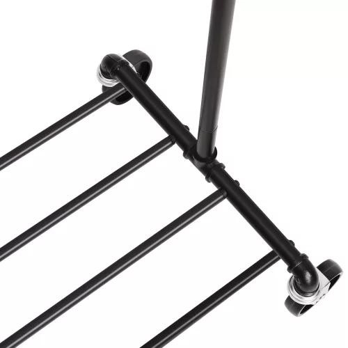 SONGMICS Industrial Fém Ruhaállvány Kerekekkel Fekete HSR61BK