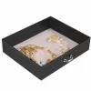 SONGMICS Háromszintes Zárható Ékszertartó Doboz Tükörrel Fekete