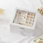   SONGMICS Háromszintes Fehér Ékszertartó Doboz Üvegfedéllel