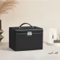   SONGMICS Elegáns Négyszintes Zárható Ékszertartó Doboz Bársony Béléssel Fekete