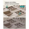 SONGMICS Elegáns Kétszintes Ékszertartó Doboz Fehér-Arany Lebegő Dizájnnal