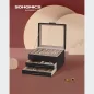   SONGMICS Modern Üvegfedeles Ékszertartó Doboz Fekete-Ezüst