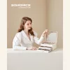 SONGMICS Elegance Üvegfedeles Ékszertartó Doboz Felhőfehér-Arany