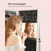 SONGMICS 360° Forgatható Ékszertároló Szekrény Tükörrel Fehér-Szürke