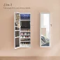   SONGMICS 120 cm magas LED világításos tükrös ékszertároló szekrény MDF fehér