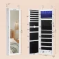   SONGMICS 120 cm magas LED világításos tükrös ékszertároló szekrény MDF fehér