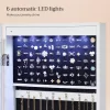 SONGMICS 120 cm magas LED világításos tükrös ékszertároló szekrény MDF fehér