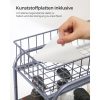 SONGMICS Kihúzható Kétszintes Tárolórendszer Ezüst Acél Fürdőszobai és Konyhai Szervező