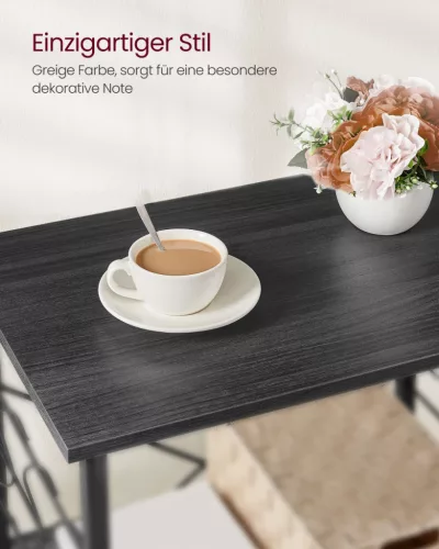 VASAGLE Ipari Stílusú Konyhai Görgős Polc Ébenfa-Fekete