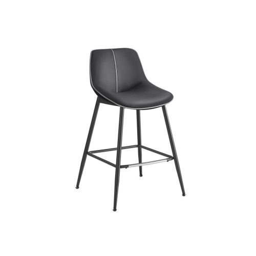 VASAGLE Modern Ergonomikus Bárszék Szett Fekete PU Bevonattal