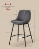 VASAGLE Modern Ergonomikus Bárszék Szett Fekete PU Bevonattal
