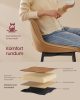 VASAGLE Modern Ergonomikus Bárszék Szett Karamell Műbőr Kárpitozással