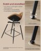 VASAGLE Modern Ergonomikus Bárszék Szett Karamell Műbőr Kárpitozással