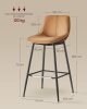 VASAGLE Modern Bárszék Szett Ergonomikus PU Bőr Tevebarna
