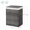 SONGMICS Kézzel Font Rattan Hatású Szennyestartó Kosár Fedéllel Szürke