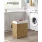   SONGMICS Kézzel Font Rattan Szennyestartó Kosár Természetes 90L