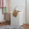 SONGMICS Kézzel Font Műrattan Szennyestartó Kosár Fehér 90L