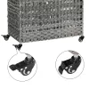 SONGMICS Rattan-Hatású Szennyestartó Kosár Görgőkkel Szürke
