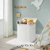 SONGMICS 3 Rekeszes Bambusz Szennyestartó Kosár Fedéllel Fehér