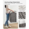 SONGMICS Rattan Hatású 3 Rekeszes Szennyestartó Kosár Fedéllel és Kerekekkel Szürke