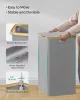 SONGMICS Premium 3-Rekeszes Szennyestartó Bambusz Fogantyúval Galambszürke