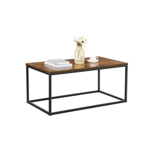 VASAGLE Ipari Dohányzóasztal Rusztikus Barna Acélvázzal