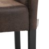 SONGMICS LDC32BR Bárszék Szett Párnázott Háttámlával PU Bőr Ülőfelület 76 cm Tömörfa Láb Barna-Fekete 2 db