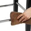SONGMICS LDC32BR Bárszék Szett Párnázott Háttámlával PU Bőr Ülőfelület 76 cm Tömörfa Láb Barna-Fekete 2 db