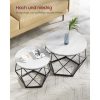 VASAGLE Modern Geometrikus Dohányzóasztal Szett Fehér-Fekete