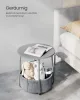 VASAGLE Modern Kerek Kisasztal Tárolókosárral Galambszürke