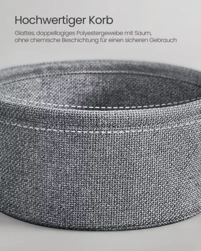 VASAGLE Modern Kerek Kisasztal Tárolókosárral Galambszürke