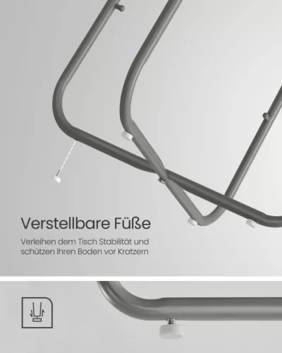 VASAGLE Modern Kerek Kisasztal Tárolókosárral Galambszürke