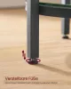 VASAGLE Kétrétegű Kisasztal Márvány Hatású Üveglapos Fekete Vázzal