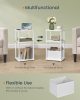 SONGMICS HOME Modern Kisasztal 3 Tárolópolccal és Textil Kosárral Hófehér