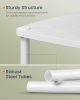 SONGMICS HOME Modern Kisasztal 3 Tárolópolccal és Textil Kosárral Hófehér