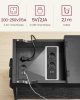 VASAGLE Smart Kisasztal Beépített Elosztóval és USB Portokkal Fekete