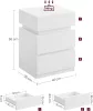 VASAGLE Modern LED Éjjeliszekrény Fehér 3 Fiókos
