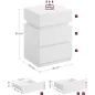 VASAGLE Modern LED Éjjeliszekrény Fehér 3 Fiókos