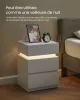 VASAGLE Modern LED Éjjeliszekrény Fehér 3 Fiókos